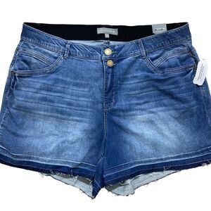 Wit and Wisdom Womens Plus Sz 22W Ab Solution Skyrise Denim Jean Shorts NWT